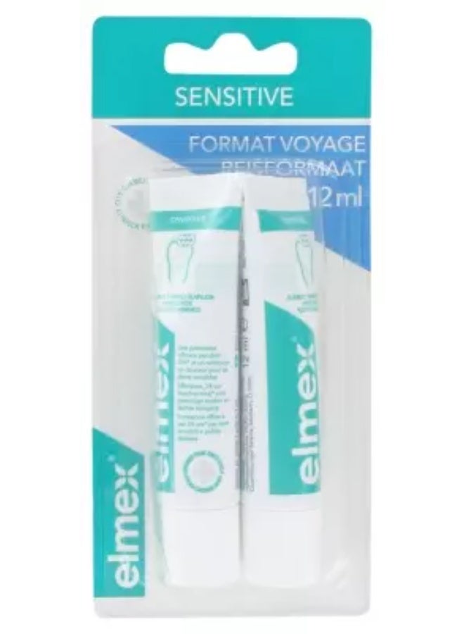 Elmex Sensitive Toothpaste Travel Size 2 x 12ml